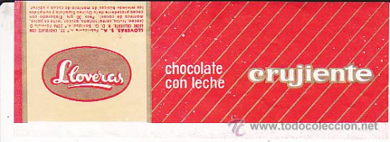 Etiquetas antiguas: ETIQUETA ENVOLTORIO CHOCOLATES LLOVERAS - Foto 1