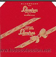 Etiquetas antiguas: ETIQUETA ENVOLTORIO CHOCOLATES LLOVERAS - Foto 1