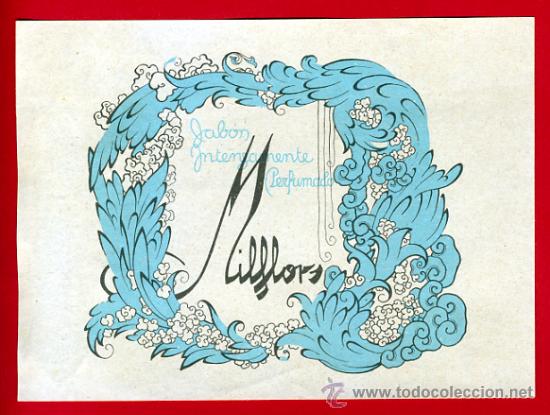 Etichette antiche: ETIQUETA JABON PERFUMADO MILFLORS  , ORIGINAL, E1291