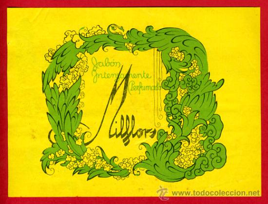 Etichette antiche: ETIQUETA JABON PERFUMADO MILFLORS  , ORIGINAL, E1292