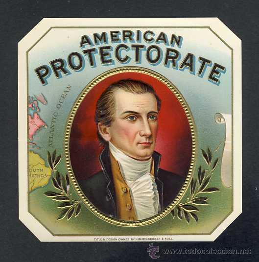 Alte Etiketten: Etiqueta de tabaco en relieve AMERICAN PROTECTORATE