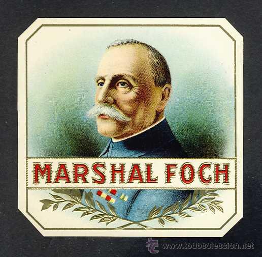 Old Labels: Etiqueta de tabaco en relieve MARSHAL FOCH