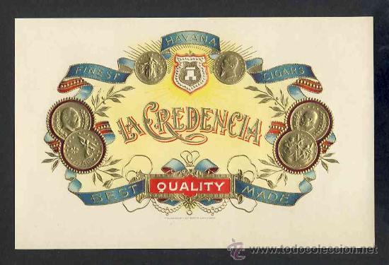 Etiquetas antiguas: Etiqueta de tabaco en relieve CREDENCIA - Foto 1