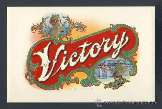 Old Labels: Etiqueta de tabaco en relieve VICTORY