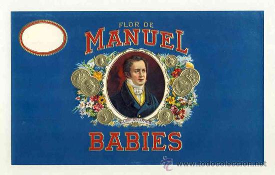 Etiquetas antiguas: Etiqueta de tabaco en relieve MANUEL BABIES - Foto 1
