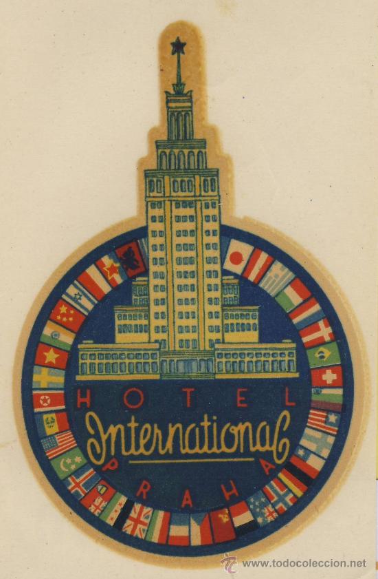 Etiquetas antiguas: Etiqueta hotel -hotel internacional praha-css.