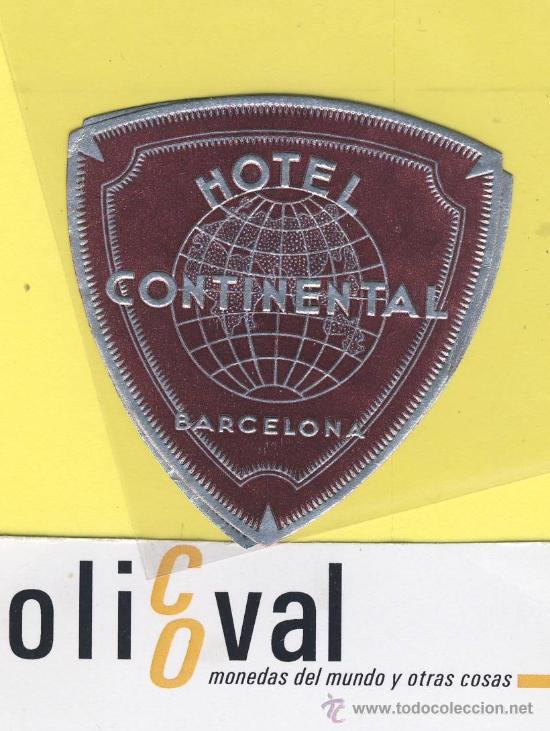 Etiquetas antiguas: ETIQUETA HOTEL CONTINENTAL FORMATO 50X59 mm -