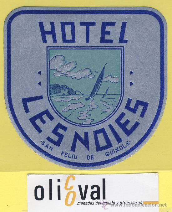 Etiquetas antiguas: ETIQUETA  HOTEL- hotel lesnoies-san feliu de guixols -gerona- espa&ntilde;a- 98 x 98 mm