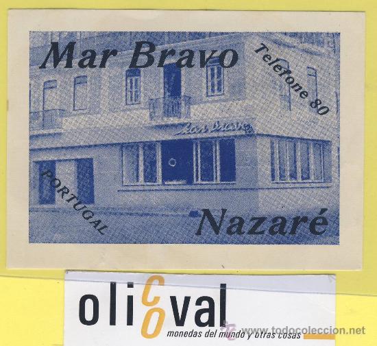 Etiquetas antiguas: ETIQUETA  HOTEL- mar bravo  - nazare   -Portugal - 105 x 75   mm -
