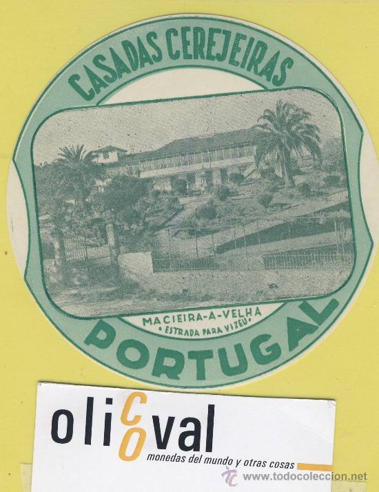 Etiquetas antiguas: ETIQUETA HOTEL- hotel casadas cerejeiras -Portugal - 100 mm -
