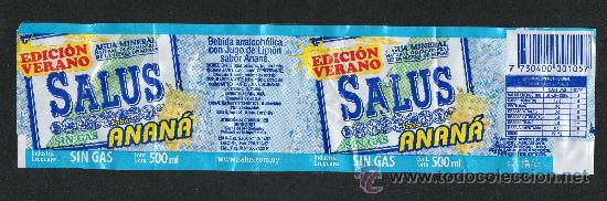 Etichette antiche: 6-URUGUAY-Etiquetas de Nylon de Refrescos- Sin Gas y Gasificada