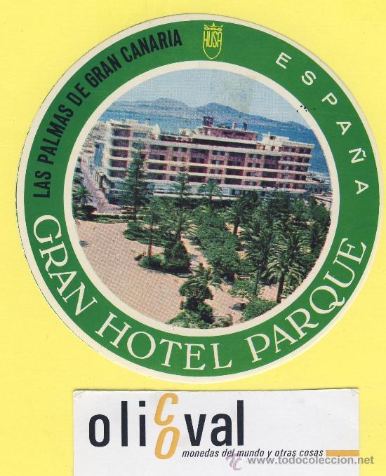 Etiquetas antiguas: ETIQUETA HOTEL- canarias - hotel parque -las palmas de gran canaria- 100 mm