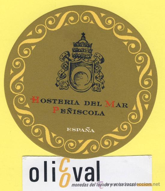 Etiquetas antiguas: ETIQUETA HOTEL-Castellon -Hosteria del mar -Pe&ntilde;iscola - castellon 90 mm