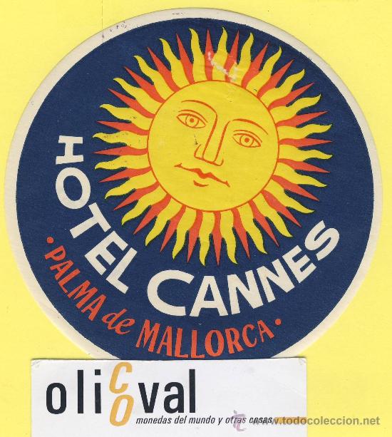 Etiquetas antiguas: ETIQUETA HOTEL-Mallorca - hotel cannes - palma de mallorca 118 mm-