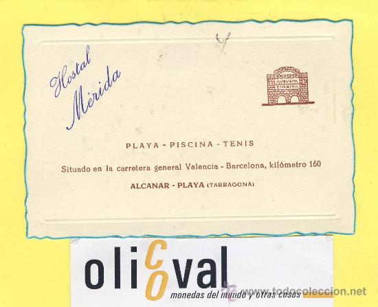 Etiquetas antiguas: ETIQUETA  HOTEL- TARRAGONA  - hotel  merida  -alcanar-playa- -98 x  64 mm