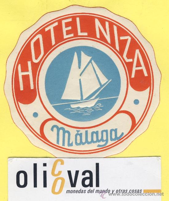 Etiquetas antiguas: ETIQUETA HOTEL-Malaga-hotel niza - malaga -80 mm-