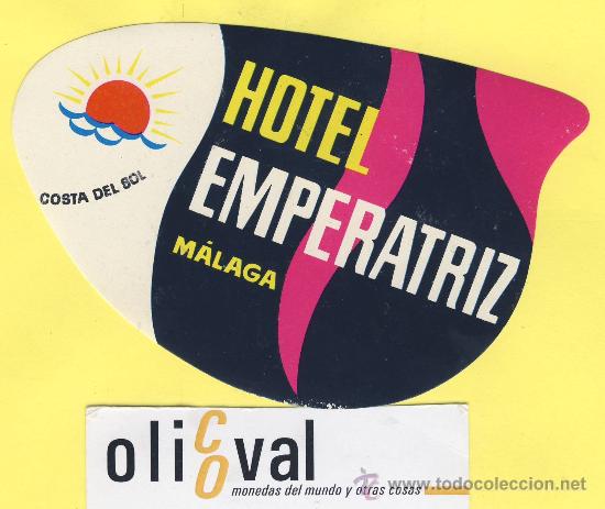 Etiquetas antiguas: ETIQUETA HOTEL-Malaga-hotel emperatriz - malaga - 110 mm