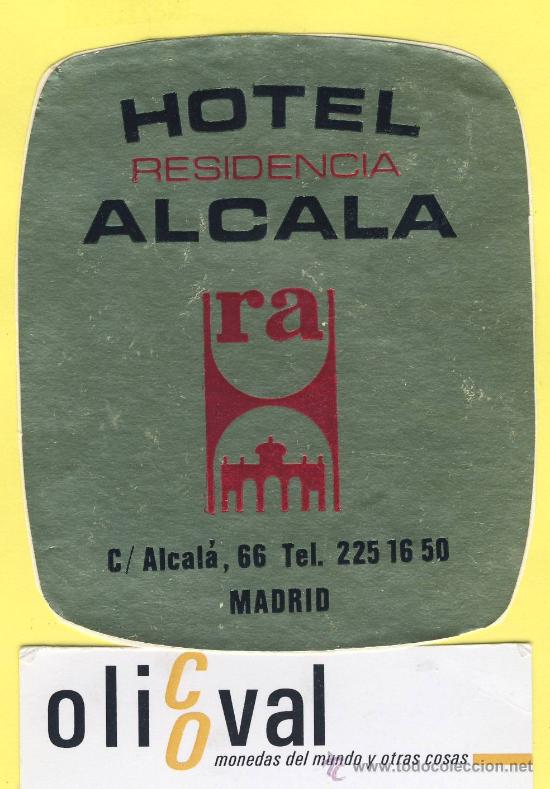Etiquetas antiguas: ETIQUETA  HOTEL-Madrid  - hotel  alcala  - Madrid-95 mm- metalizado oro