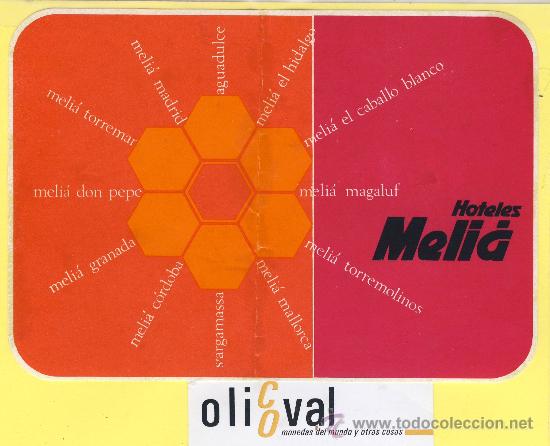 Etiquetas antiguas: ETIQUETA  HOTEL-Madrid  - grupo hotelero melia -hoteles melia- Madrid- 170 x 120 mm-