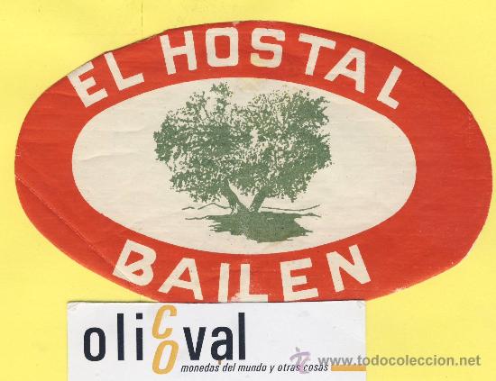 Etiquetas antiguas: ETIQUETA  HOTEL-Jaen -el  hostal  - bailen  -Jaen  125   mm