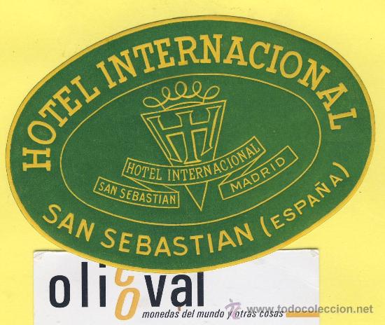 Etiquetas antiguas: ETIQUETA  HOTEL-Guipuzcua  - hotel  internacional -san sebastian  - Guipuzcua 102   mm