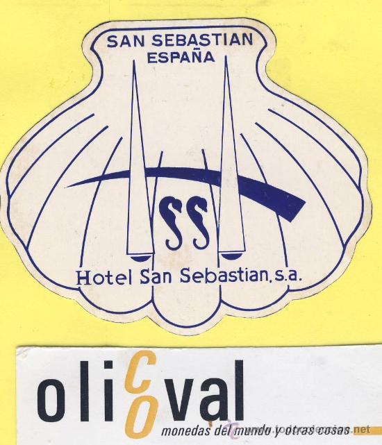 Etiquetas antiguas: ETIQUETA  HOTEL-Guipuzcua  -  hotel san sebastian -san sebastian- Guipuzcua 75  mm