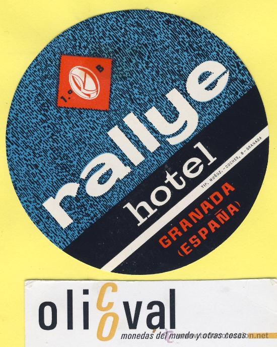 Etiquetas antiguas: ETIQUETA  HOTEL-Granada - Hotel rallye -Granada  82 mm