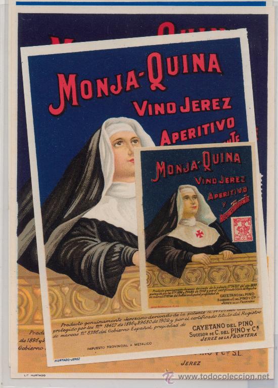 Etiquetas antiguas: ETIQUETA  MONJA QUINA 4 ETIQUETAS  ET-1436