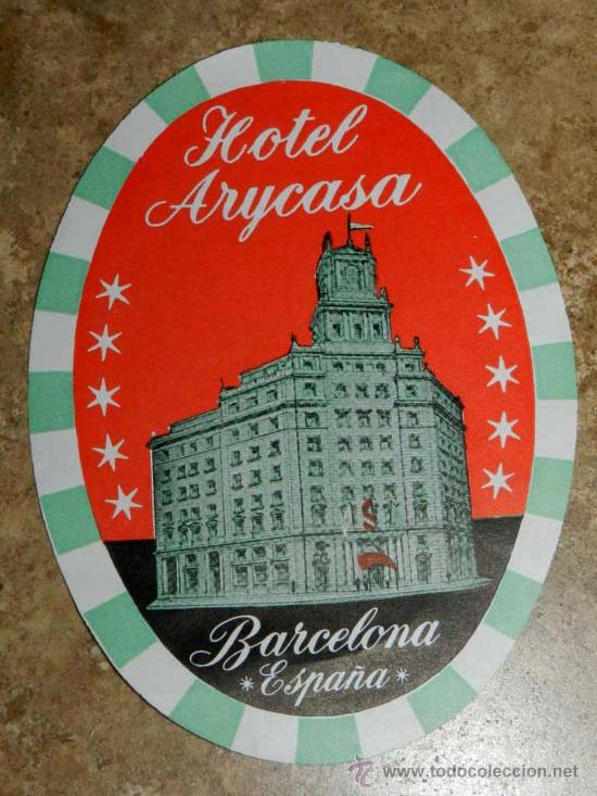 Etiquetas antiguas: ANTIGUA ETIQUETA DE MALETA - ANTIQUE LUGGAGE BAGAGE LABEL - ANCIEN ETIQUETTE LA VALISE - HOTEL ARYCA