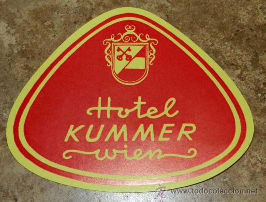 Etiquetas antiguas: ANTIGUA ETIQUETA DE MALETA - ANTIQUE LUGGAGE BAGAGE LABEL - ANCIEN ETIQUETTE  LA VALISE - HOTEL KUMM