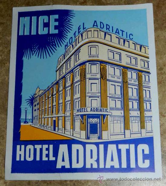 Etiquetas antiguas: ANTIGUA ETIQUETA DE MALETA - ANTIQUE LUGGAGE BAGAGE LABEL - ANCIEN ETIQUETTE  LA VALISE - HOTEL ADRI