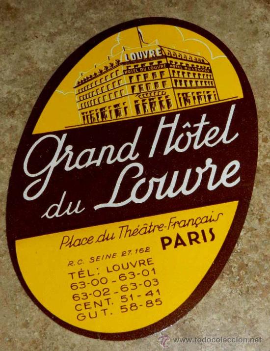 Etiquetas antiguas: ANTIGUA ETIQUETA DE MALETA - ANTIQUE LUGGAGE BAGAGE LABEL - ANCIEN ETIQUETTE LA VALISE - HOTEL GRAND
