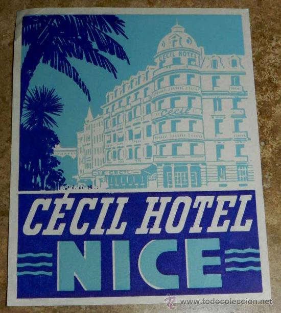 Etiquetas antiguas: ANTIGUA ETIQUETA DE MALETA - ANTIQUE LUGGAGE BAGAGE LABEL - ANCIEN ETIQUETTE LA VALISE - HOTEL CECIL