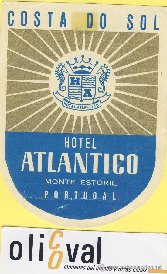 Etiquetas antiguas: ETIQUETA  HOTEL-   HOTEL  ATLANTICO    MONTE  ESTORIL      PORTUGAL 102 mm
