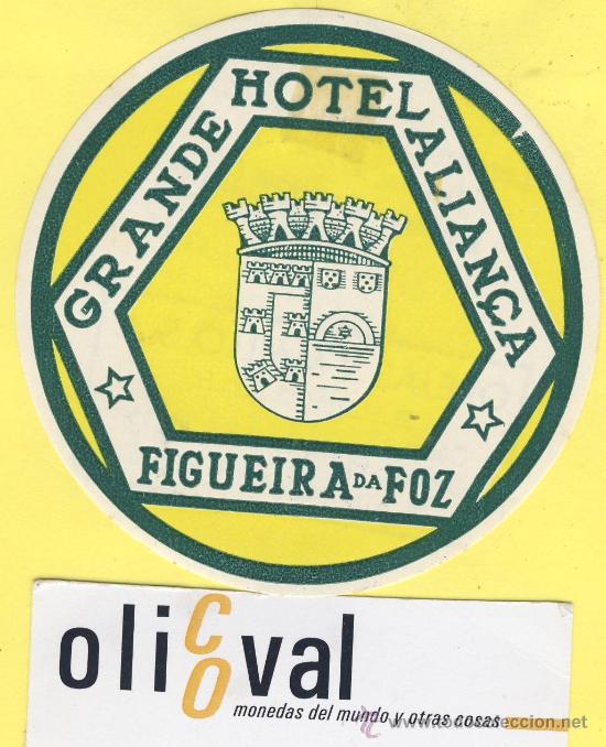 Etiquetas antiguas: ETIQUETA  HOTEL-   HOTEL  ALIAN&Ccedil;A   -FIGUERA DE FOZ    PORTUGAL 85  mm