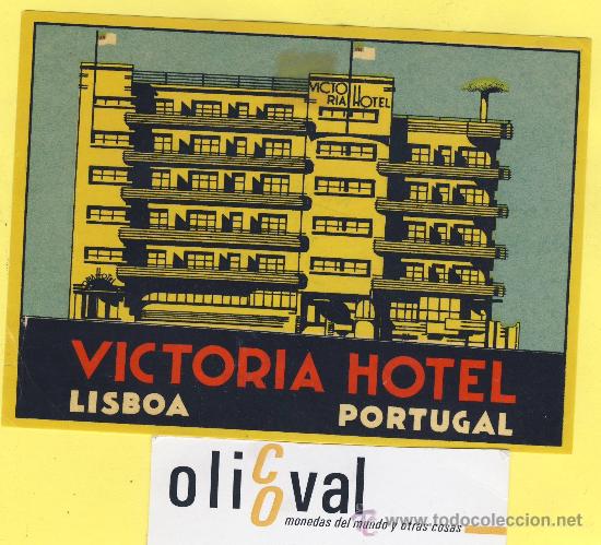 Etiquetas antiguas: ETIQUETA HOTEL- HOTEL VICTORIA -LISBOA-. PORTUGAL 120 X 90 mm