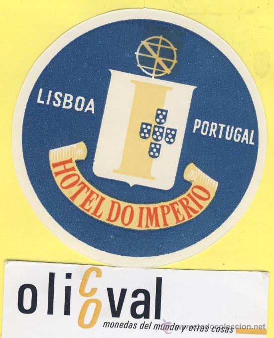 Etiquetas antiguas: ETIQUETA  HOTEL-   HOTEL  IMPERIO    -LISBOA- PORTUGAL  75   mm