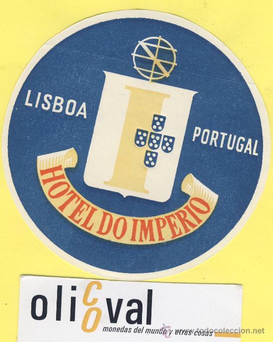 Etiquetas antiguas: ETIQUETA  HOTEL-   HOTEL  IMPERIO    -LISBOA- PORTUGAL  92   mm
