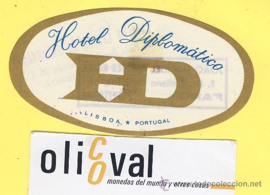 Etiquetas antiguas: ETIQUETA  HOTEL- HOTEL DIPLOMATICO   -LISBOA  -PORTUGAL  94 mm
