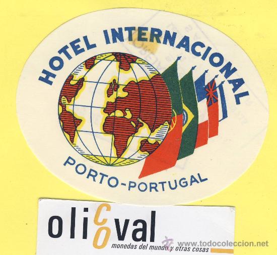 Etiquetas antiguas: ETIQUETA  HOTEL- HOTEL INTERNACIONAL -  -PORT0 - PORTUGAL  100 mm