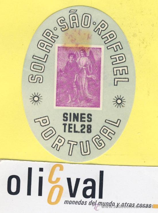 Etiquetas antiguas: ETIQUETA  HOTEL- HOTEL SOLAR SAO RARAEL-TEL  -SIGNES - PORTUGAL -70  mm