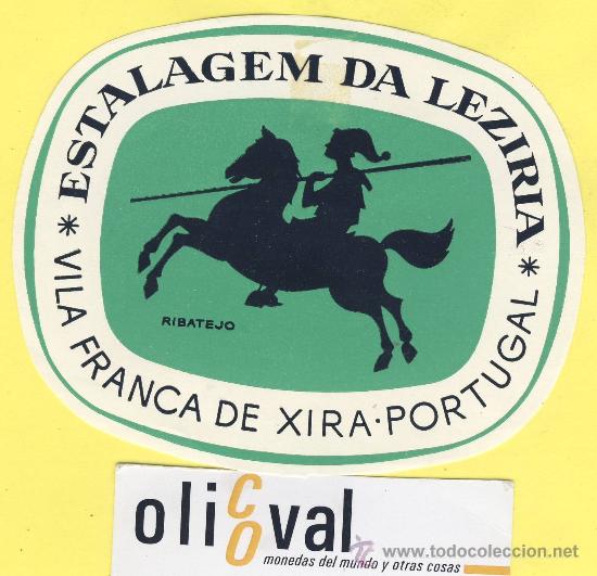 Etiquetas antiguas: ETIQUETA  HOTEL- HOTEL DA LEZIRIA  -VILLAFRANCA DE XIRA   -PORTUGAL - 102  mm