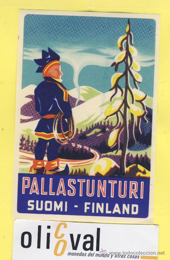 Etiquetas antiguas: ETIQUETA   HOTEL - SERIE MONTA&Ntilde;A   HOTEL PALLASTUNTURI SUOMI FINLANDIA  75 X 110 mm