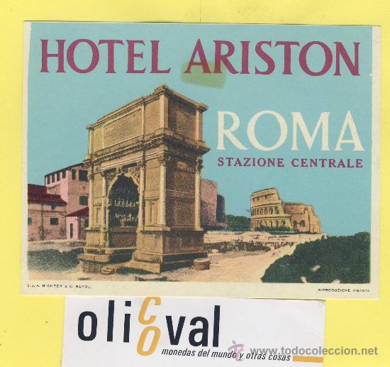 Etiquetas antiguas: ETIQUETA HOTEL- HOTEL CESAR AUGUSTUS ROMA ITALIA 75 mm