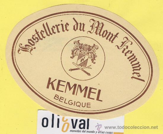 Etiquetas antiguas: Etiqueta Hotel - BELGICA -HOTEL  HOSTELLERIE DU MONT KREMMEL  -KREMEL BELGIQUE   140 -mm