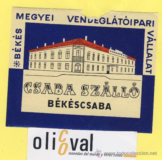 Etiquetas antiguas: Etiqueta Hotel -HUNGRIA HONGRIE -  HOTEL HULLAM  BALATONBOGLAR   160 mm -DEFECTUOSA