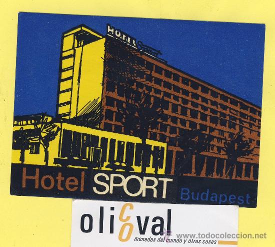 Etiquetas antiguas: Etiqueta Hotel -HUNGRIA HONGRIE -  HOTEL SPORT BUDAPEST  115 X 85  mm -