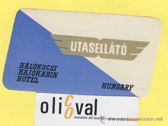 Etiquetas antiguas: Etiqueta Hotel -HUNGRIA HONGRIE -  HOTEL UTASELLAT0 H&Aacute;L&Oacute;KOCSI   110 X 63 mm -
