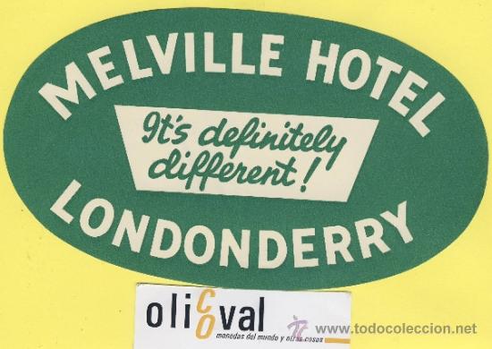 Etiquetas antiguas: ETIQUETA  HOTEL-IRLANDA DEL NORTE -HOTEL  MELVILLE LONDONDERRY    175 X 100 mm
