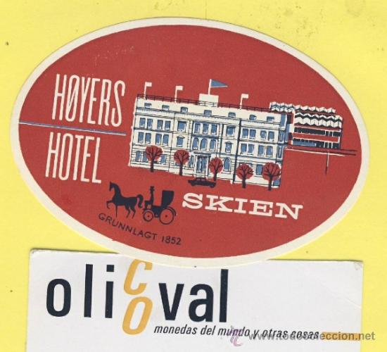 Etiquetas antiguas: ETIQUETA  HOTEL-NORUEGA-NORGE NORWAY   HOTEL HOYERS SKIEN-85 mm
